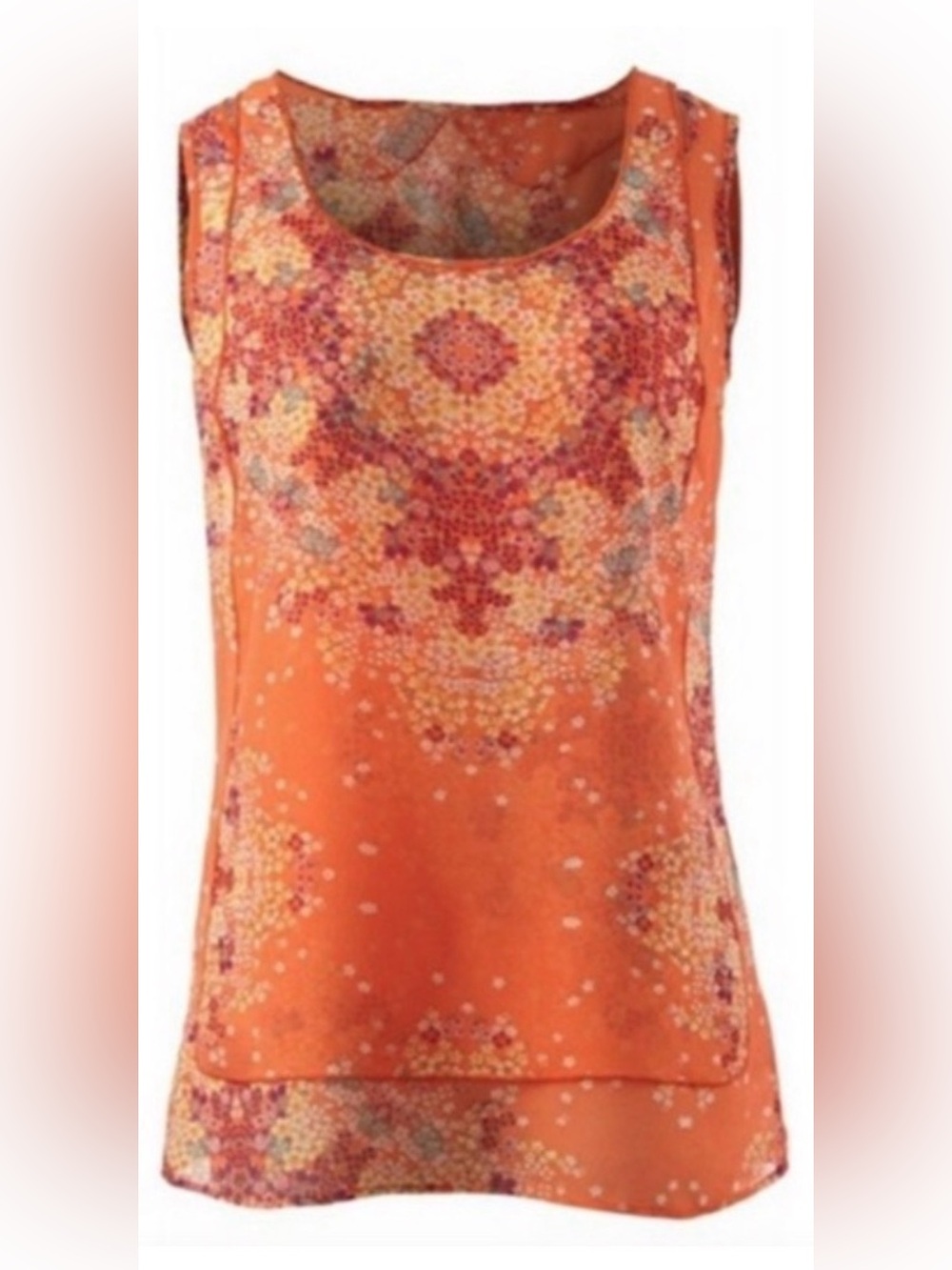 CAbi Sleeveless Printed Chiffon Tank Top